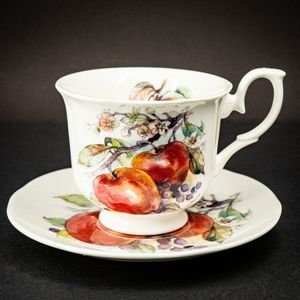 Duchess fine bone china teacup and saucer apple pattern
